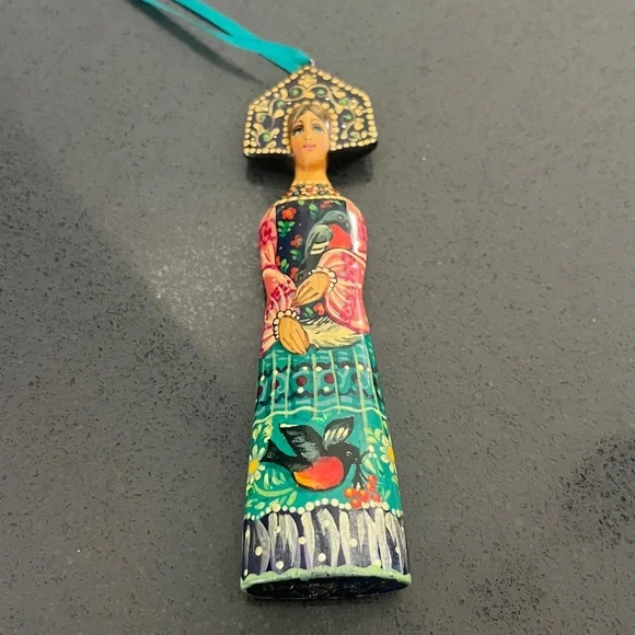 Vintage Wood Hand painted Russian Ornaments Nesting doll style - Picture 5 of 17